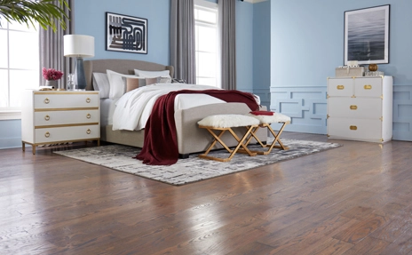 Rustic_River_Eureka_Springs_Walnut flooring in bedroom
